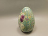 Ruby and Fuchsite Stone Egg  2.6 inch Hand Carved Rock #O7
