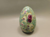 Ruby and Fuchsite Stone Egg  2.6 inch Hand Carved Rock #O7