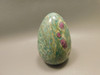 Ruby and Fuchsite Stone Egg  2.6 inch Hand Carved Rock #O7