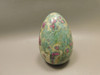 Ruby and Fuchsite Stone Egg  2.6 inch Hand Carved Rock #O7