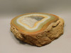 Brazilian Druse Agate Polished Stone Slab Orange Banded Rock #O3