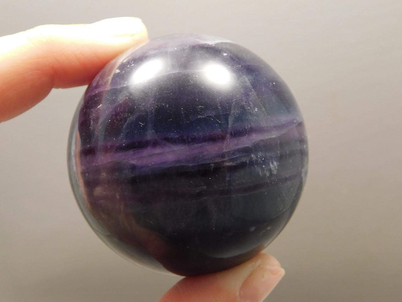 Fluorite Crystal Sphere 2 inch Mineral Purple Green Stone 50 mm #O4