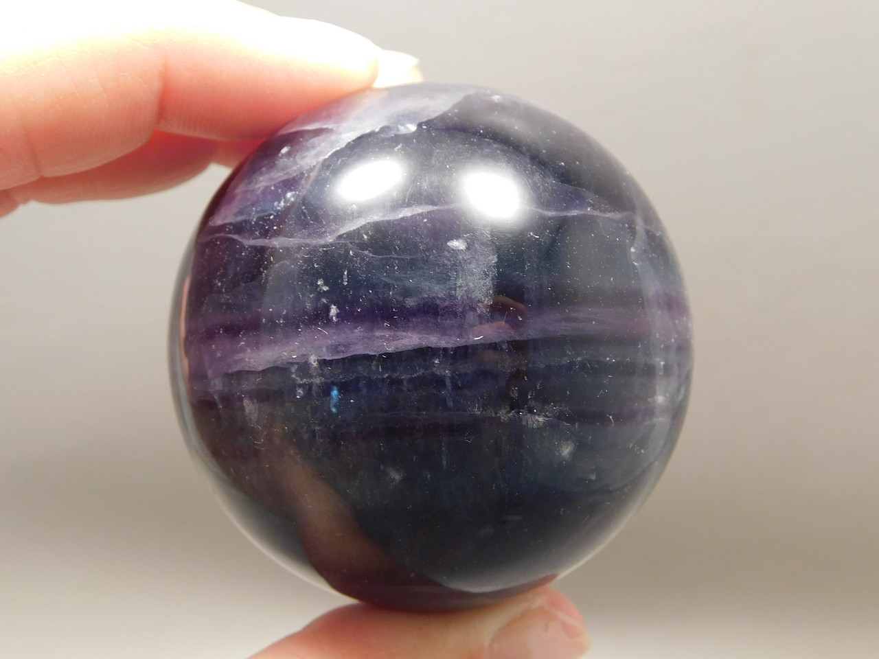 Fluorite Crystal Sphere 2 inch Mineral Purple Green Stone 50 mm #O4