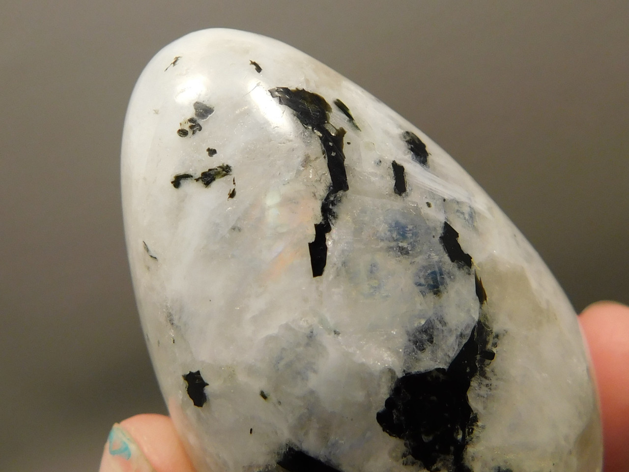 Moonstone Egg 2.25 inch Polished Rock Rainbow Gemstone India #O3