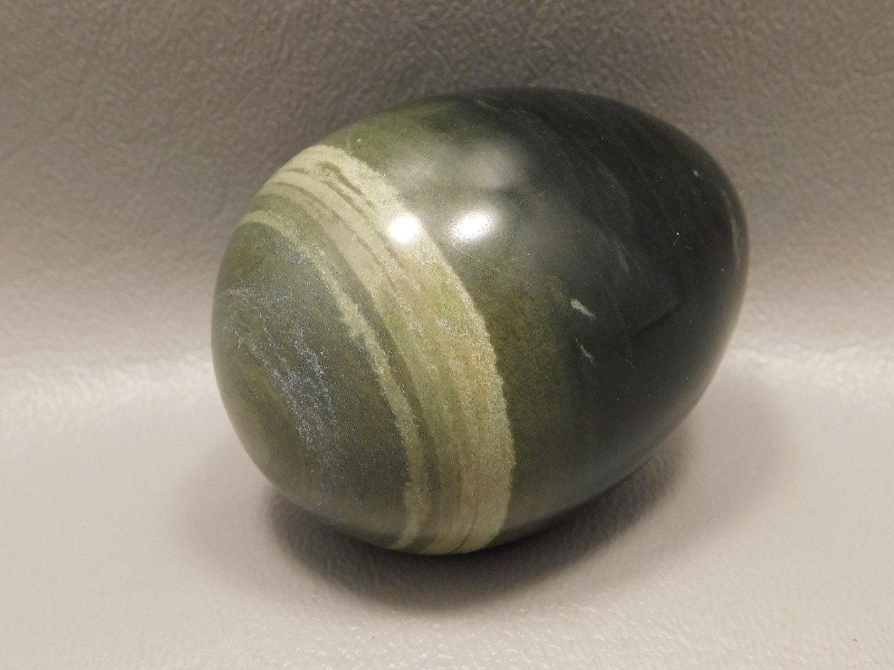 Silver Leaf Jasper Egg Green Gemstone 2.25 inch Rocks Minerals #O3