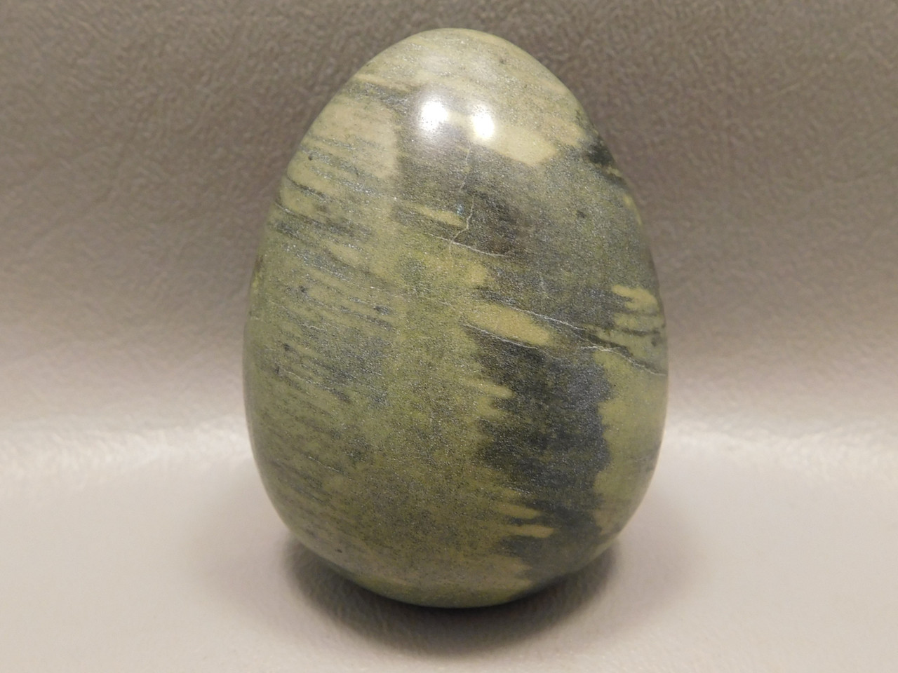 Silver Leaf Jasper Egg Green Gemstone 2.25 inch Rocks Minerals #O4