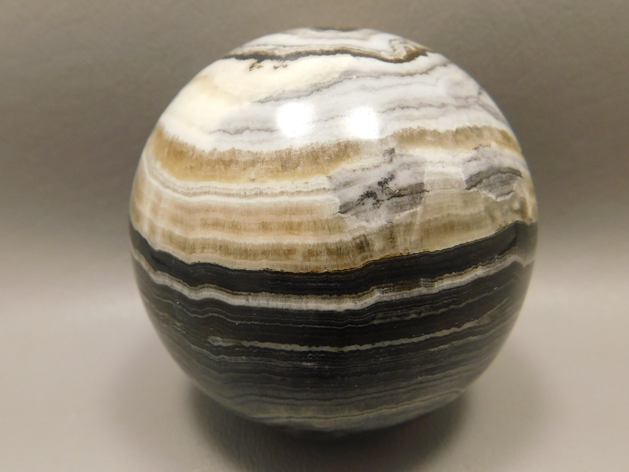Spirit Stone 2.75 inch Rock Sphere Banded Travertine Arizona #O1