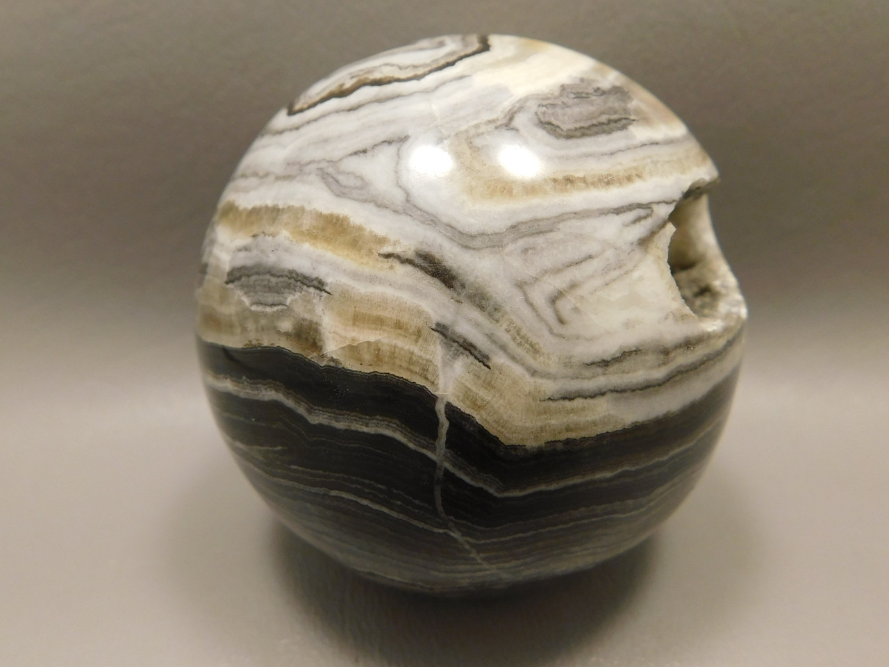 Spirit Stone 2.75 inch Rock Sphere Banded Travertine Arizona #O1