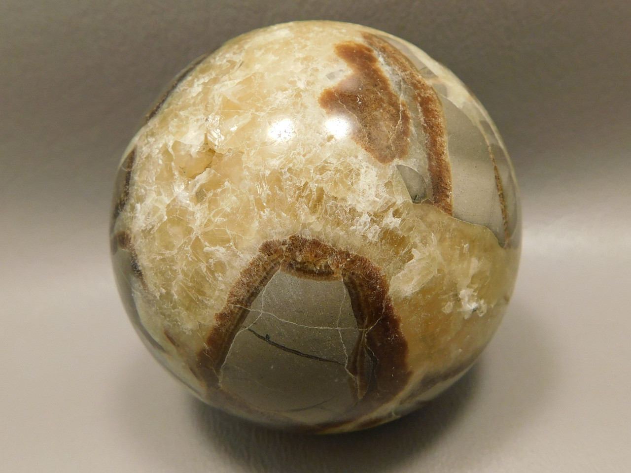 Septarian Nodule Stone 3 inch Sphere Ball Rock 78 mm Ball Utah #O6