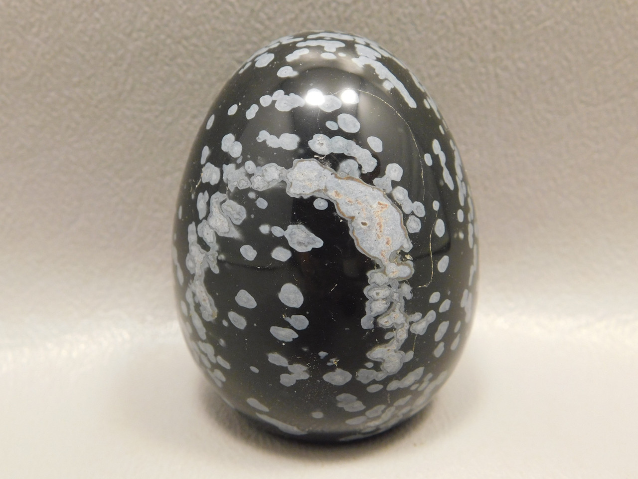 Snowflake Obsidian Gemstone Egg Carving 2 inch Rock 50 mm Utah #O2