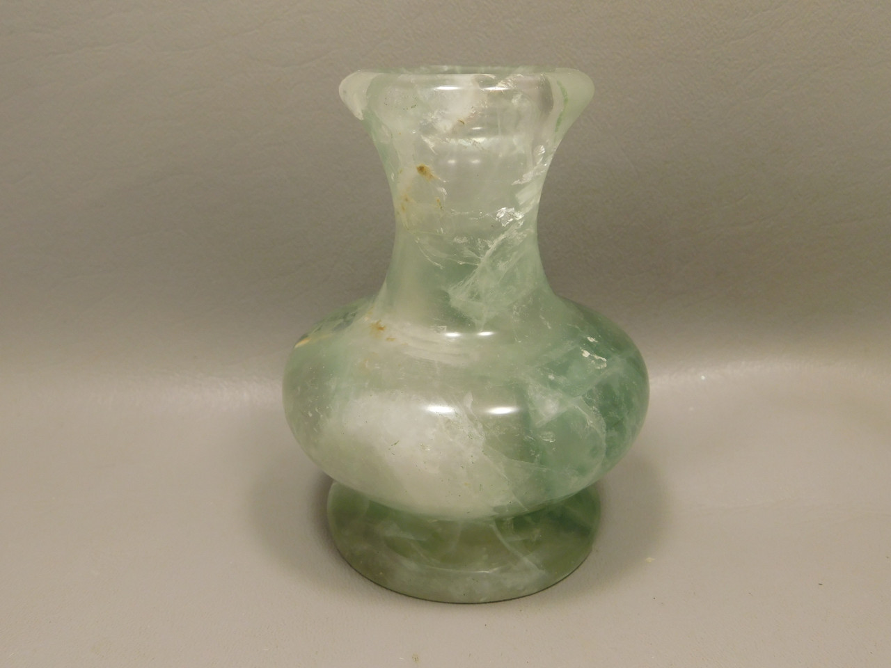 Gemstone Vase Natural Purple Fluorite Carved Crystal 4.1 inch #O12