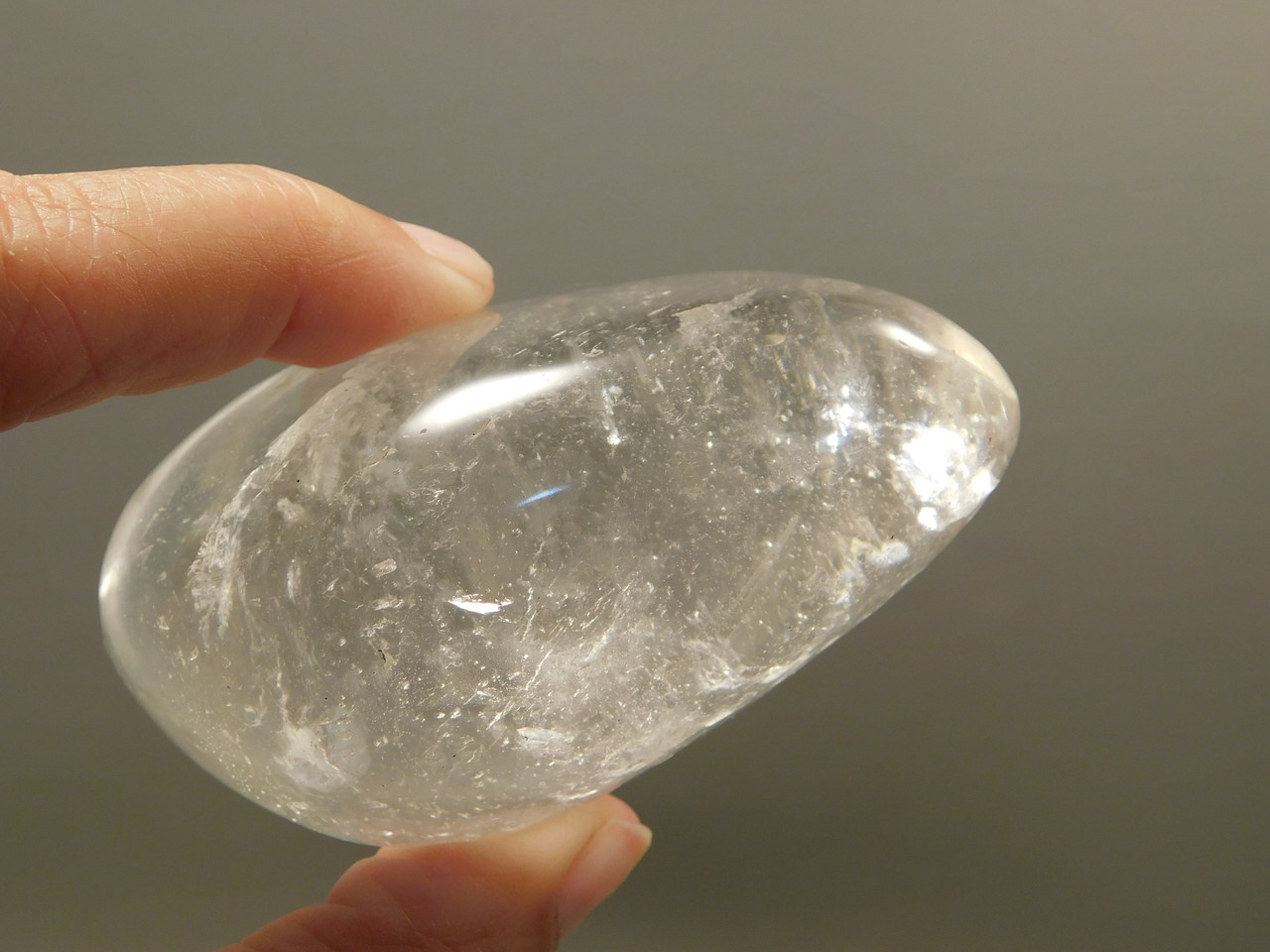 Quartz Crystal Natural Tumbled Polished Palm Stone Meditation #O11