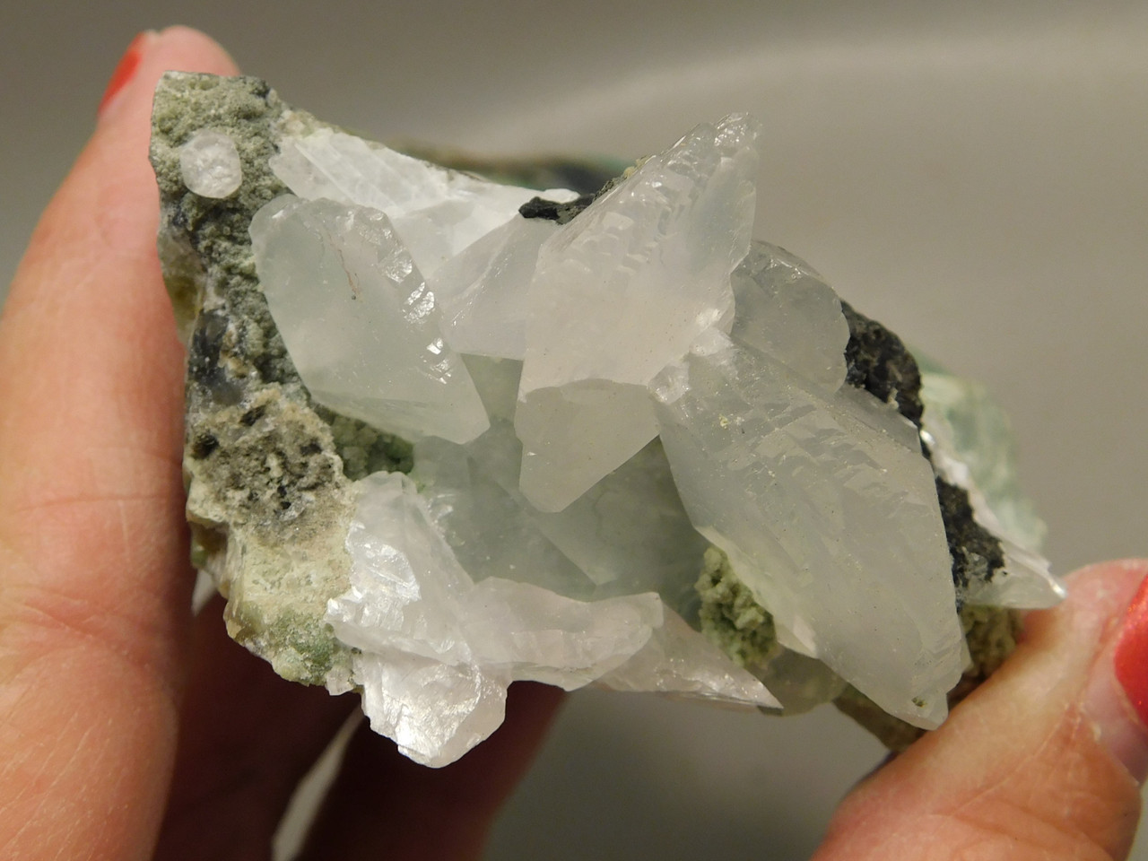 Calcite on Chrysocolla Natural Mineral Specimen Ray Mine Arizona #O1