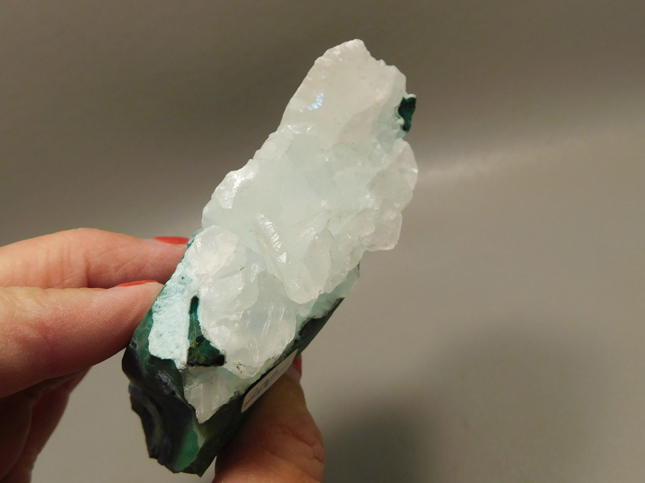 Calcite on Chrysocolla Natural Mineral Specimen Ray Mine Arizona #O2