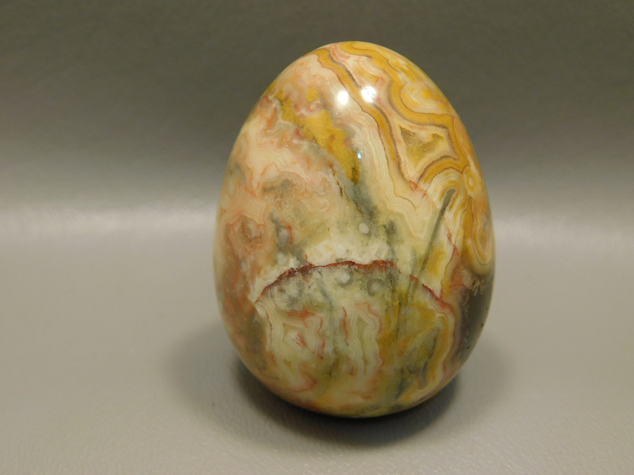 Crazy Lace Agate Egg Shaped 2 inch Polished Rock Gemstone #O1