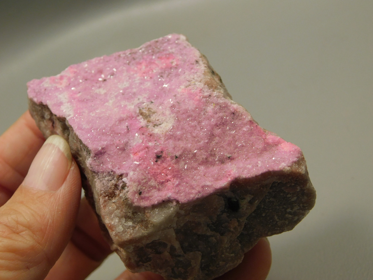 Pink Druse Crystals Cobaltocalcite  Natural Mineral Specimen Rock #O14