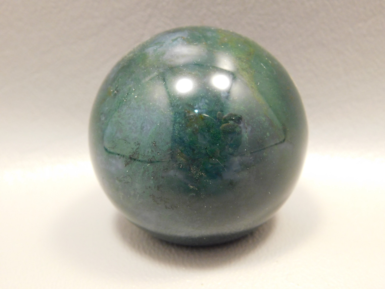 Moss Agate Sphere Stone 1.5 inch Green Rock 40 mm Ball #O2