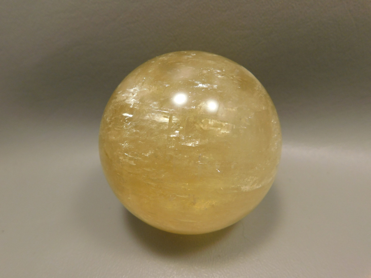 Honey Calcite Stone 2.7 inch Sphere Rock 68 mm Yellow Ball #O2