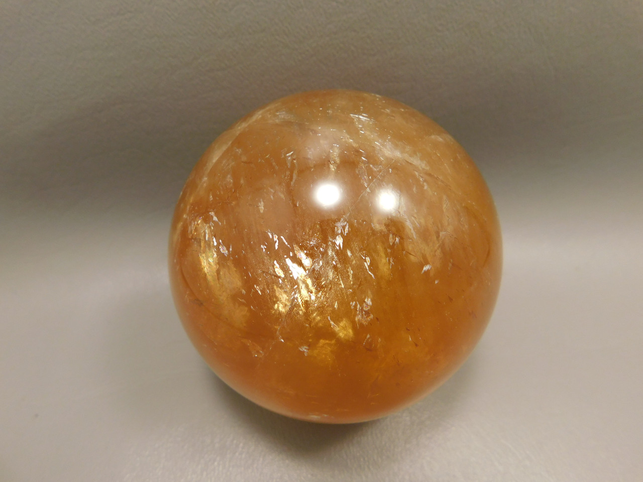 Honey Calcite Stone 3.15 inch Sphere Rock 80 mm Crystal Ball #O10