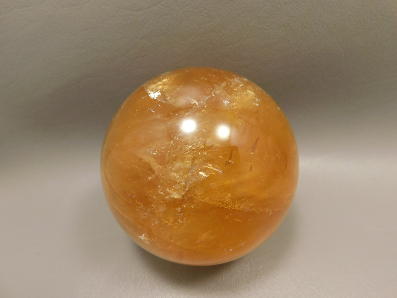 Honey Calcite Stone 3.15 inch Sphere Rock 80 mm Crystal Ball #O10