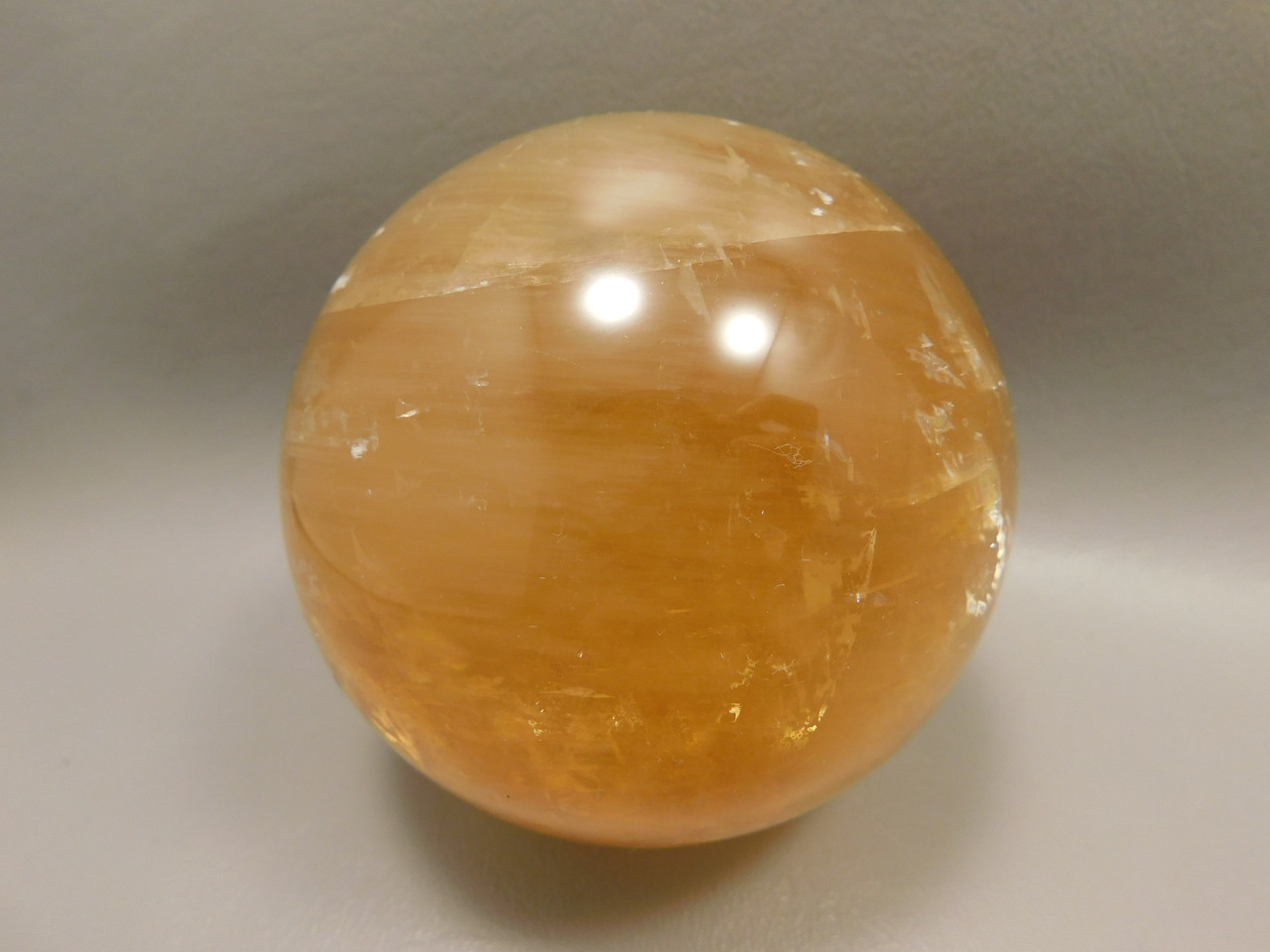 Honey Calcite Stone 3.25 inch Sphere Rock 82 mm Crystal Ball #O11