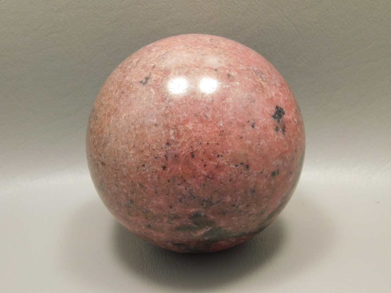 Rhodonite Sphere Shaped 3 inch Polished Rock Pink Gemstone #O1