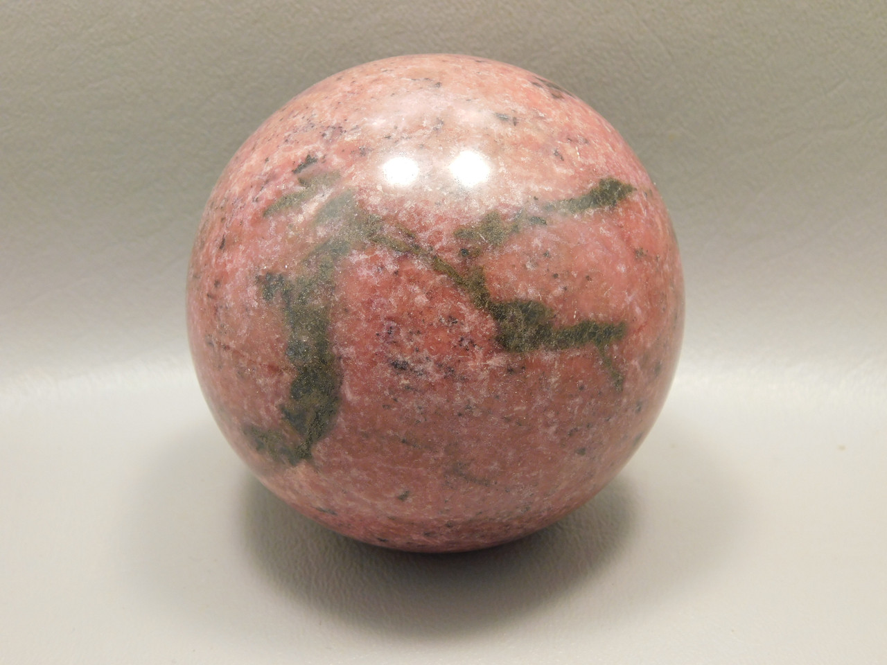 Rhodonite Sphere Shaped 3 inch Polished Rock Pink Gemstone #O1
