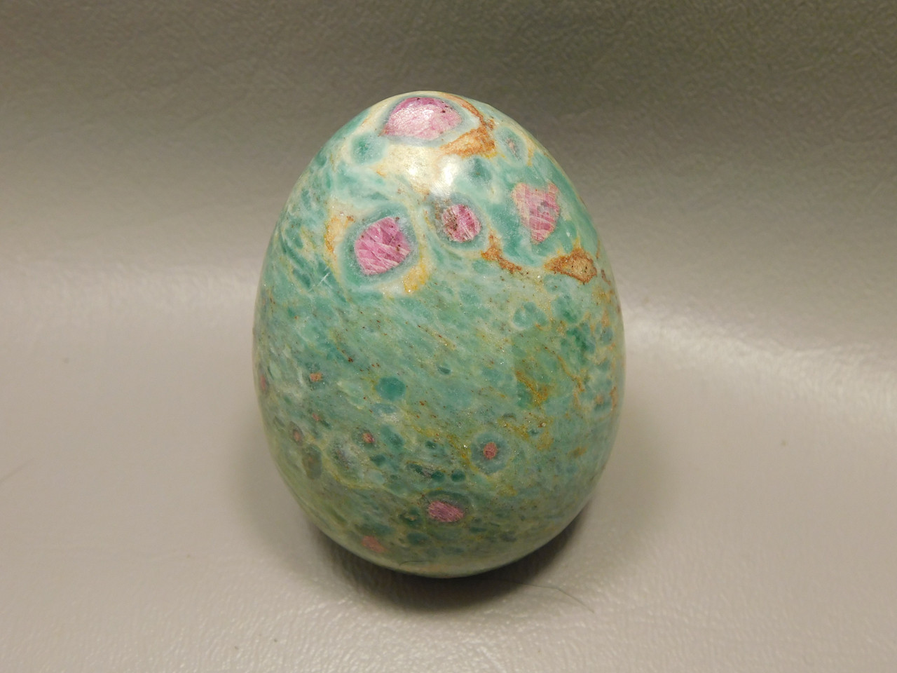 Ruby and Fuchsite Egg Carved Stone 2.5 inch Rock #O3