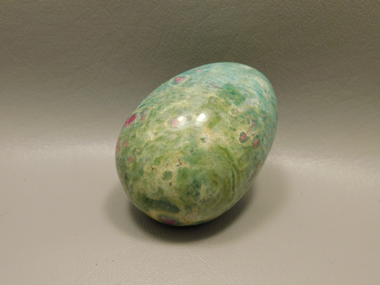 Ruby and Fuchsite Egg Carved Stone 2.5 inch Rock #O3