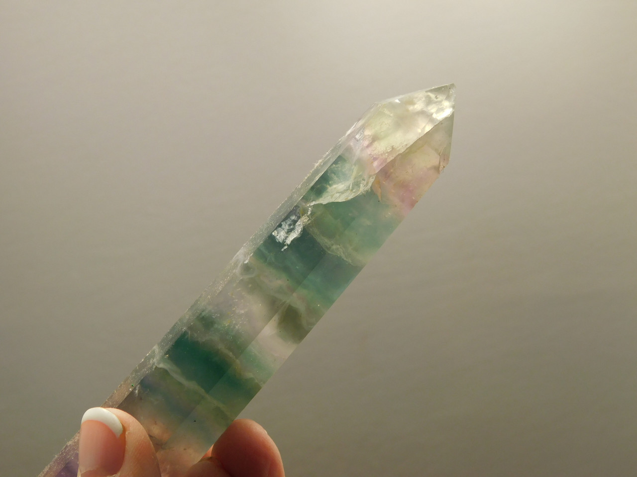 Fluorite Crystal Large Double Terminated Point 6 inch Wand #O16