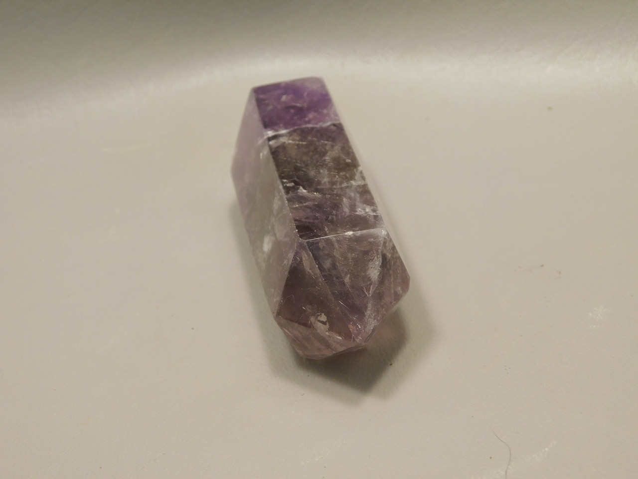 Amethyst and Smoky Quartz Crystal 4.1 inch Double Terminated Points #O8