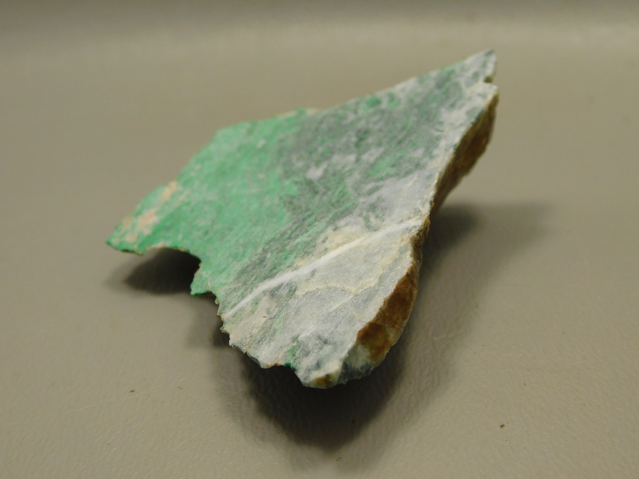 Maw Sit Sit Unpolished Stone Slab Green Jade Endcut Rock #O22