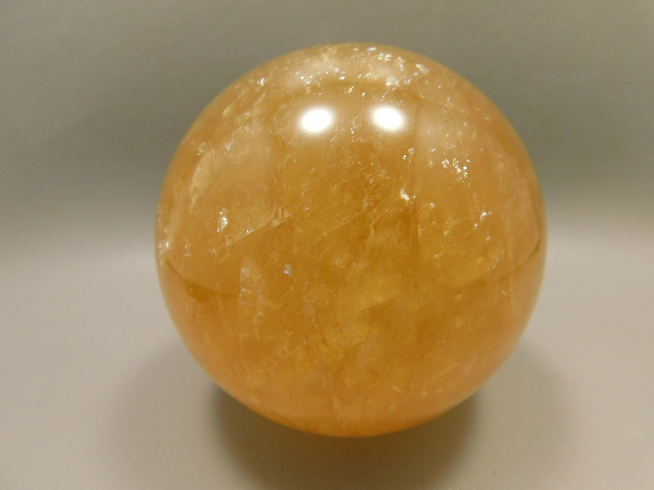 Honey Calcite Stone 3.25 inch Sphere Rock 82 mm Crystal Ball #O12