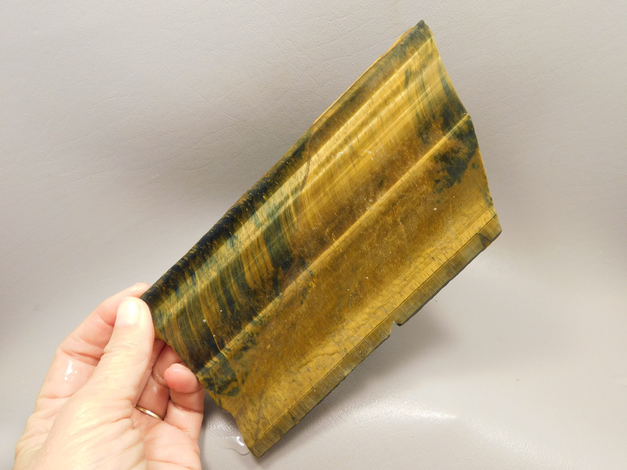 Tigereye Rough Rock Yellow Tigers Eye Stone Slab Cabbing #O4