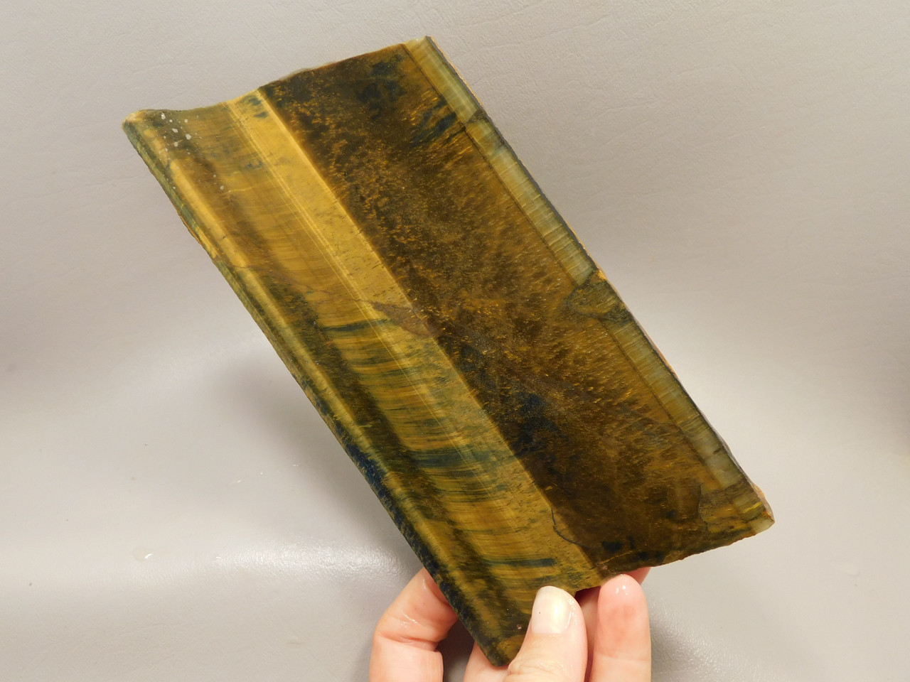 Tigereye Rough Rock Yellow Tigers Eye Stone Slab Cabbing #O8