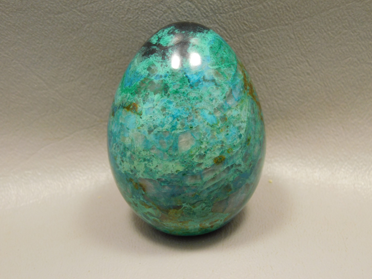 Chrysocolla Malachite Stone Egg Carving 2.2 inch Arizona #O8