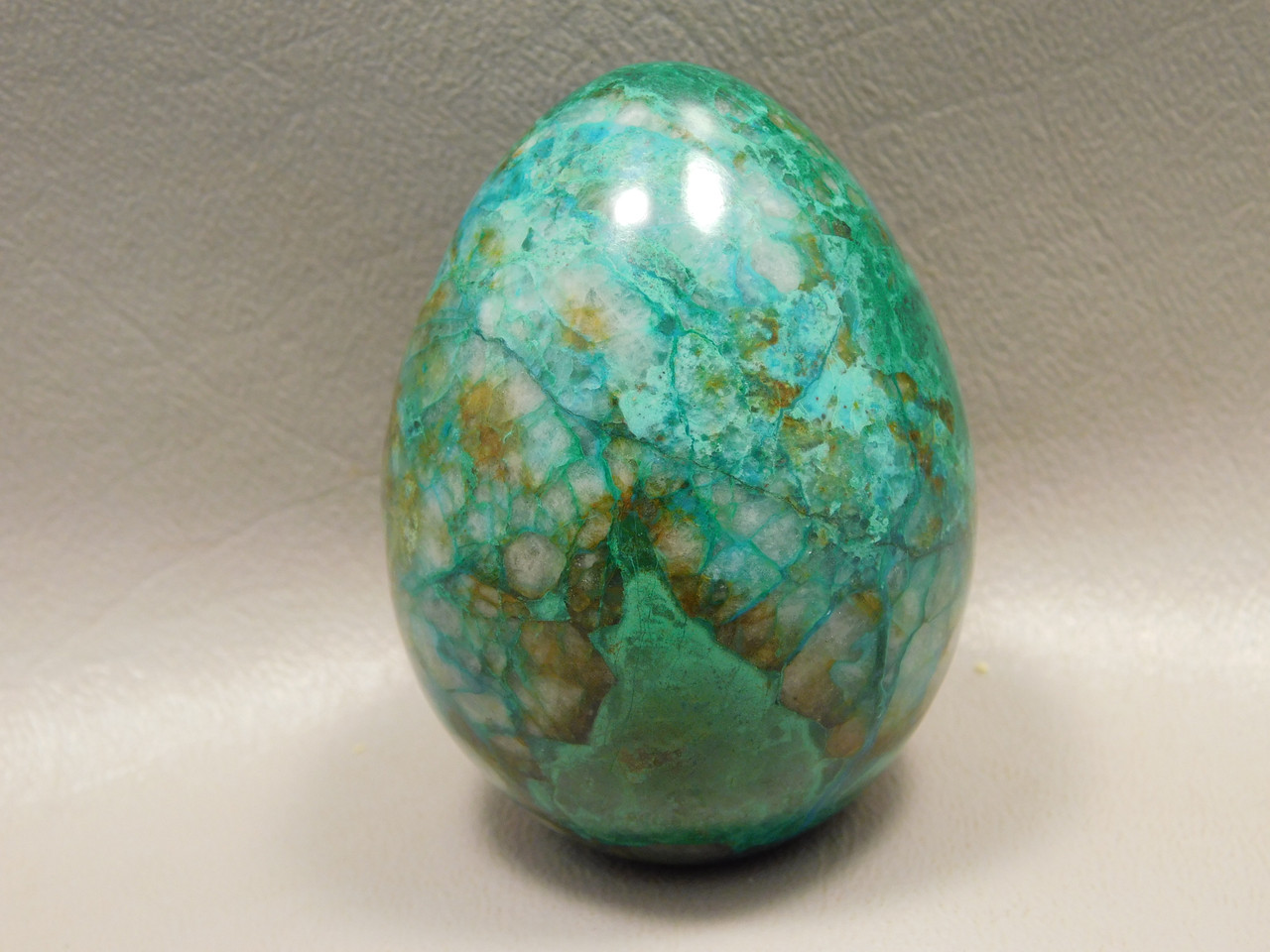 Chrysocolla Malachite Stone Egg Carving 2.3 inch Arizona #O9