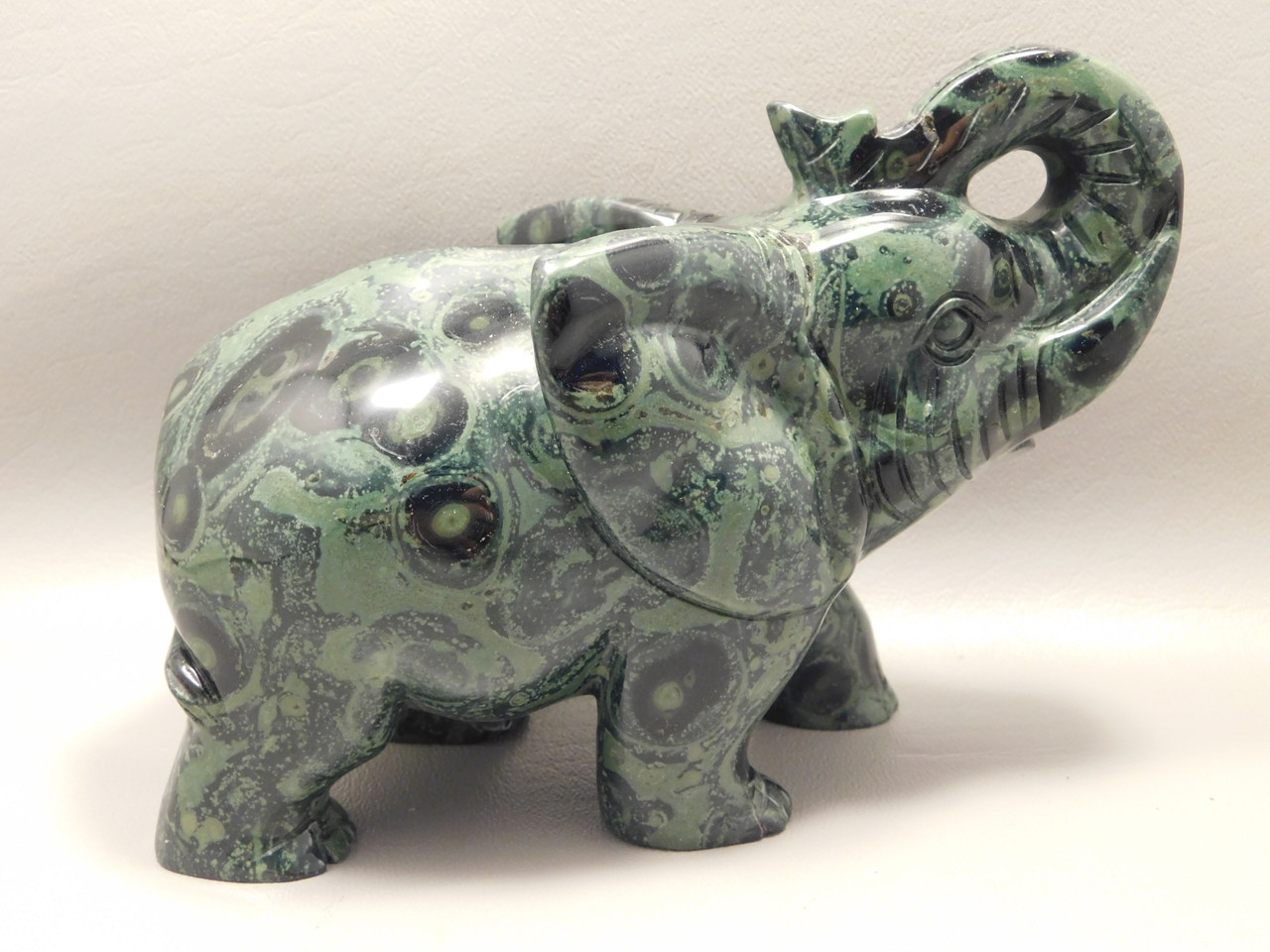 Elephant Figurine  Kabamba Jasper 6.5 inch Animal Carving #O197