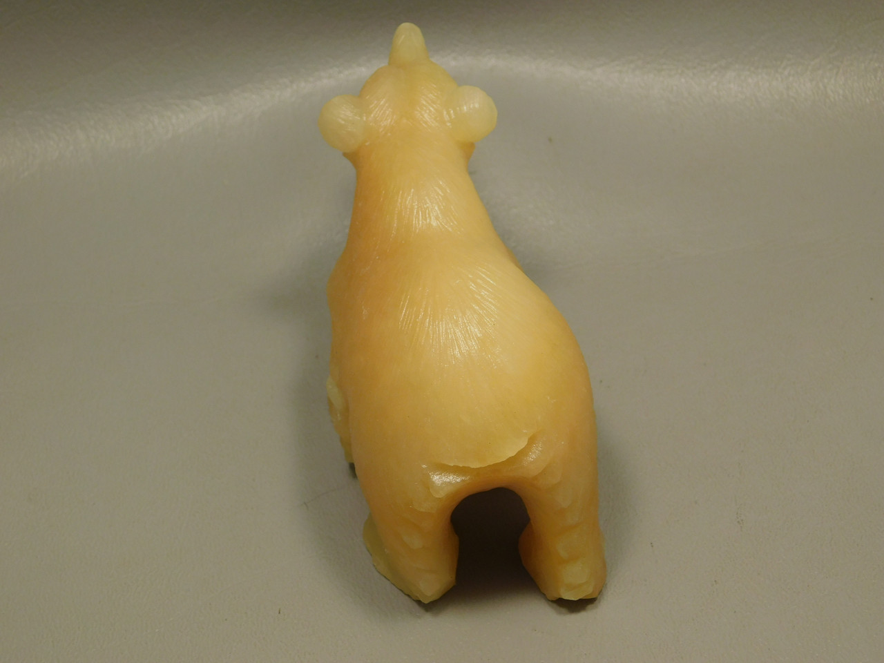 Bear Figurine Gemstone Animal Carving Orange Calcite 4 inch #O210