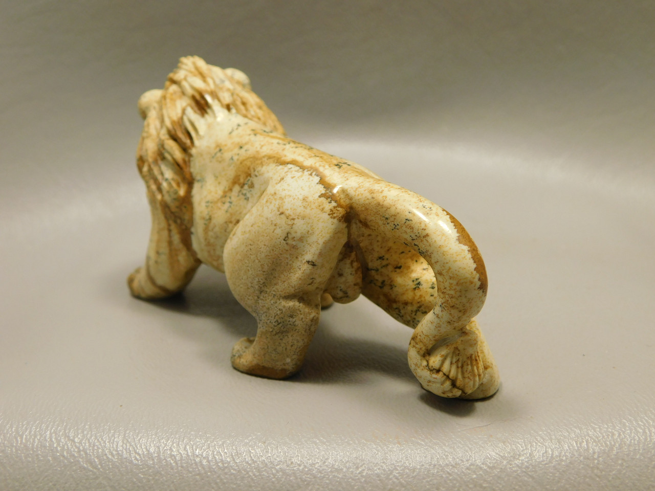 Lion Figurine Carving Kalahari Jasper 4 Inch Stone Animal #O118