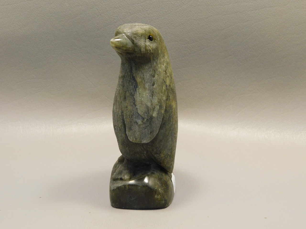 Penguin Figurine Labradorite 4 inch Gemstone Animal Carving #O80