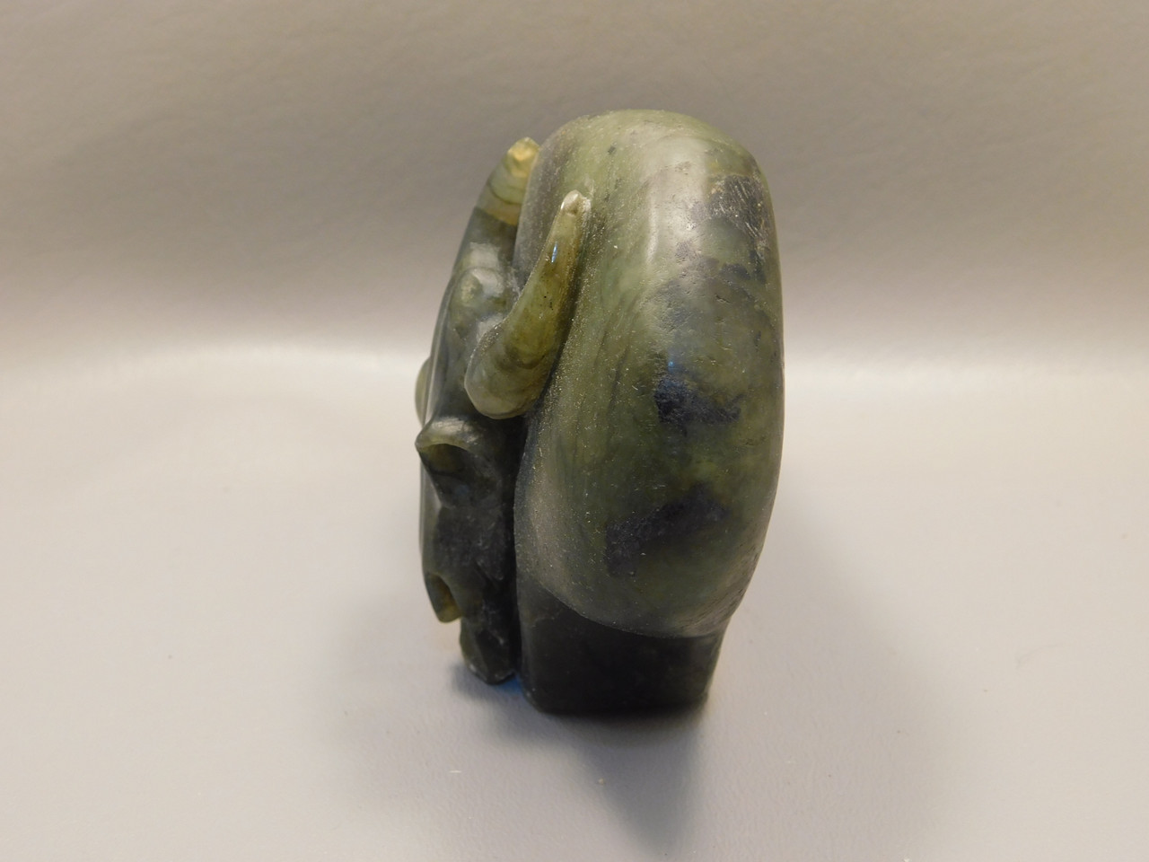 Steer Skull Western Figurine Labradorite Gemstone 3.5 inch Carving #O374