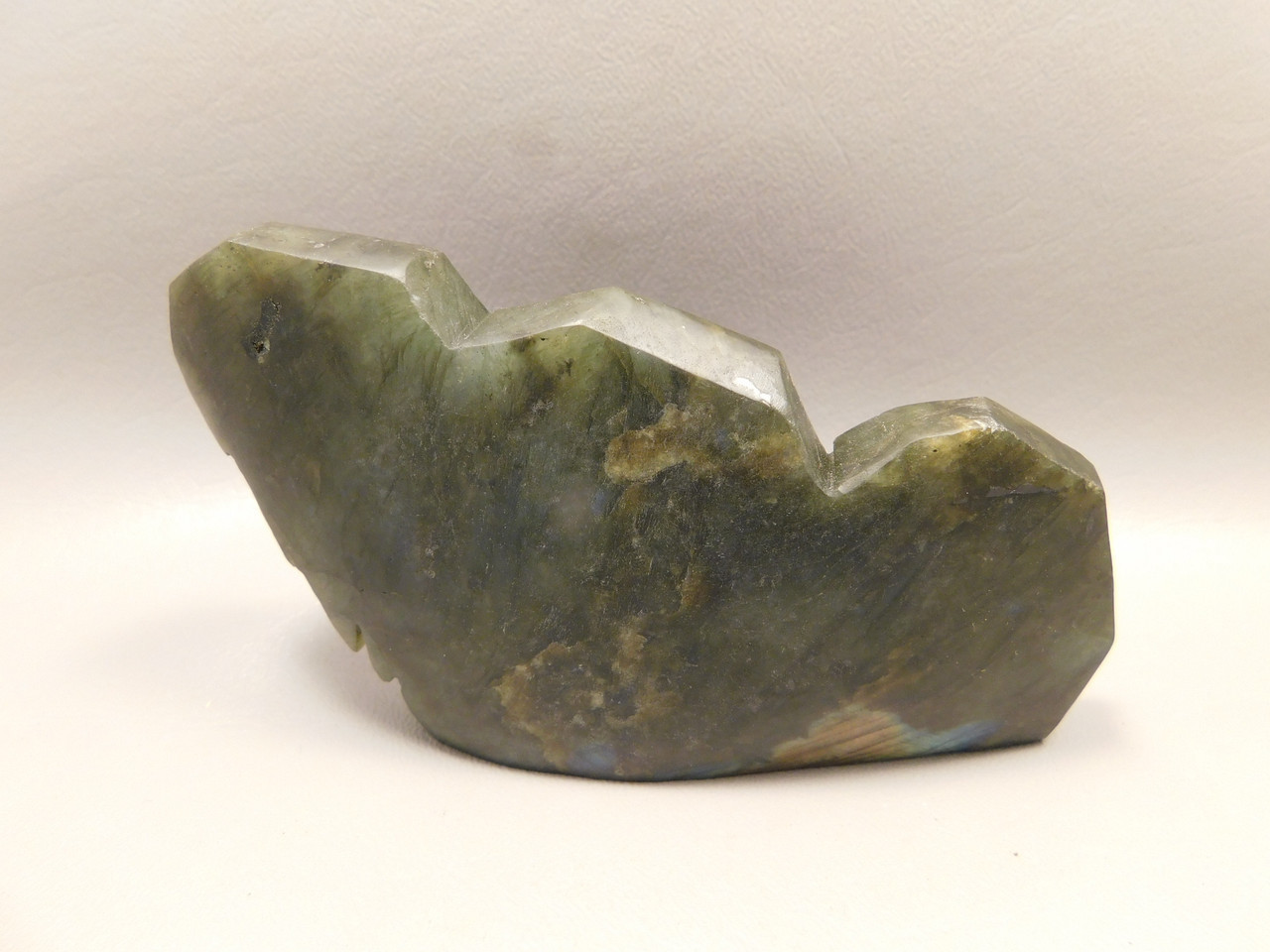 Rhinoceros Figurine Labradorite Polished Carved Stone Animal #O27