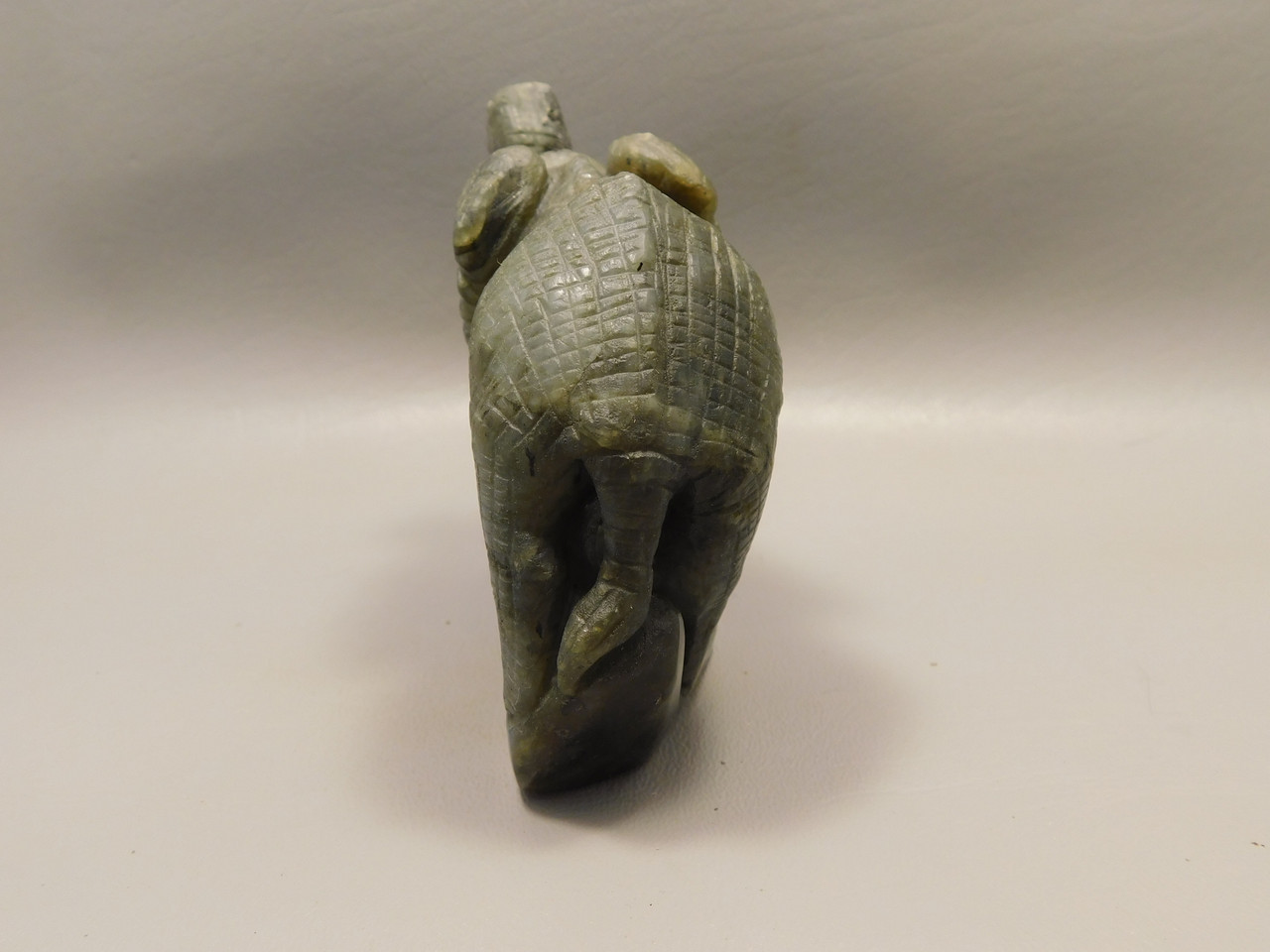 Elephant Figurine Labradorite 4 inch Carved Stone Animal #O152