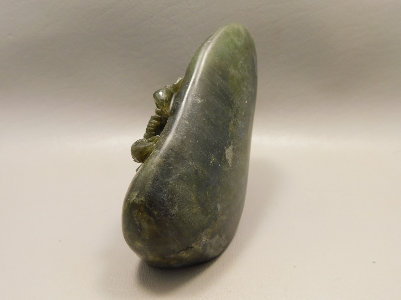 Crab Figurine Labradorite Stone Animal 3.5 inch Carving #O330