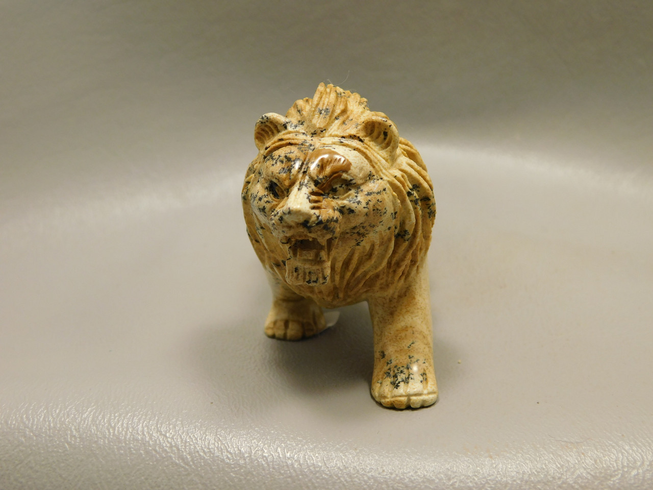 Lion Figurine Carving Kalahari Jasper 4 Inch Stone Animal #O3