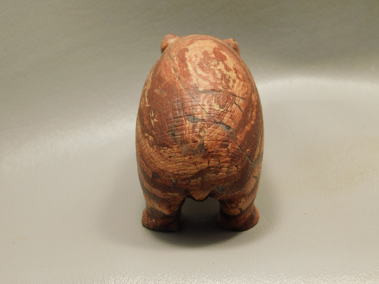 Hippopotamus Figurine Snakeskin Jasper Animal Carving #O511