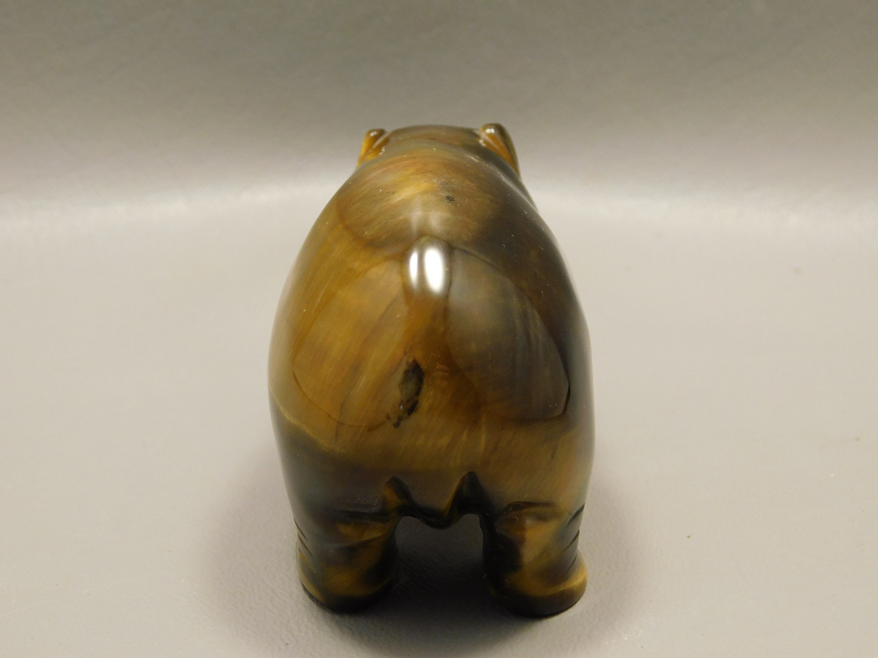 Hippopotamus Figurine Tiger-eye 4 inch Animal Carving Totem #O506