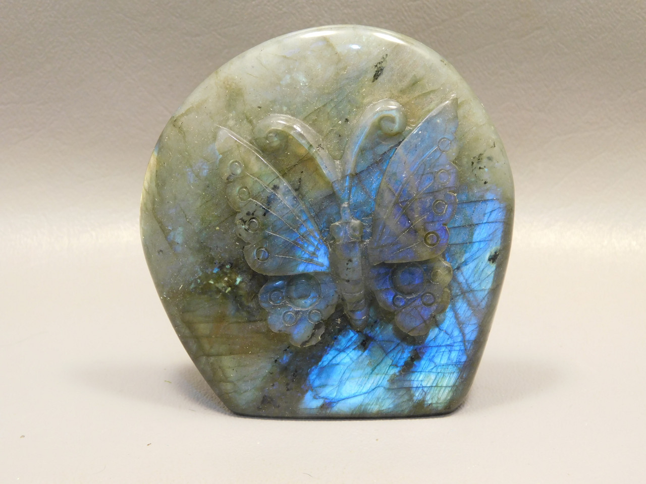Butterfly Figurine Labradorite  Stone Animal Insect Carving #O4