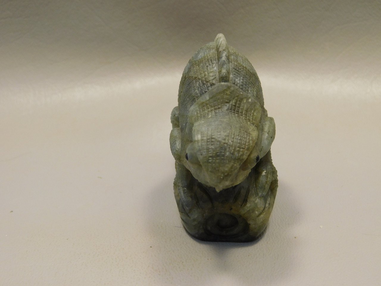 Chameleon Lizard Figurine Labradorite  Stone Animal Carving #O214